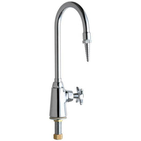 Laboratory Faucet 1 Cross Polished Chrome Gooseneck Swing Brass