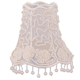 5" Pearl Beaded Mini Shade with Dangling Pearls