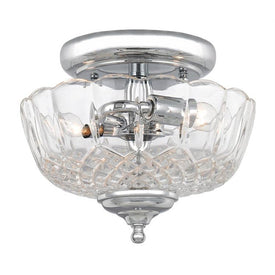 Two-Light Small Flush Mount Ceiling Fixture