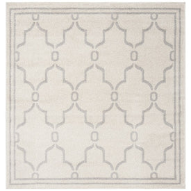Amherst 5' x 5' Square Indoor/Outdoor Woven Area Rug - Ivory/Light Gray