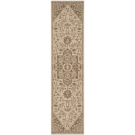 Rug Indoor/Outdoor 2' x 8' Beige/Cream Rectangular Polypropylene LND138B