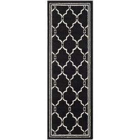 Amherst 2' 3" x 7' Indoor/Outdoor Woven Area Rug - Anthracite/Ivory