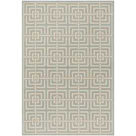 Rug Indoor/Outdoor 8' x 10' Aqua/Cream Rectangular Polypropylene LND128K