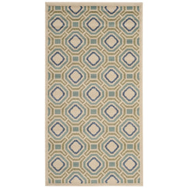 Veranda 4' x 5' 7" Indoor/Outdoor Woven Area Rug - Cream/Green