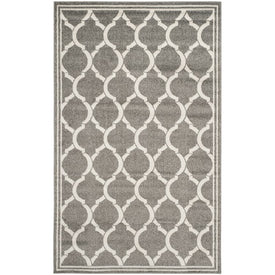 Rug Indoor/Outdoor 5' x 8' Dark Gray/Beige Rectangular Polypropylene/Fibrillated Polypropylene/Latex/Poly-Cotton AMT415R