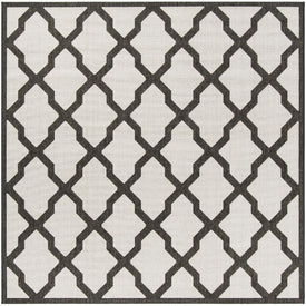 Linden 6' 7" x 6' 7" Square Indoor/Outdoor Woven Area Rug - Light Gray/Charcoal