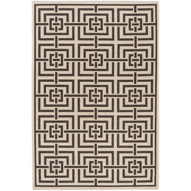 Rug Indoor/Outdoor 4' x 6' Cream/Brown Rectangular Polypropylene LND128U