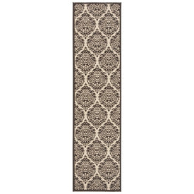 Rug Indoor/Outdoor 2' x 8' Cream/Brown Rectangular Polypropylene LND135U