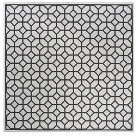 Rug Indoor/Outdoor 6'7" x 6'7" Light Gray/Charcoal Square Polypropylene LND127A