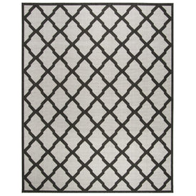 Rug Indoor/Outdoor 9' x 12' Light Gray/Charcoal Rectangular Polypropylene LND122A