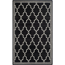 Amherst 4' x 6' Indoor/Outdoor Woven Area Rug - Anthracite/Ivory