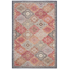 Rug Indoor/Outdoor 5'1" x 7'6" Red/Aqua Rectangular Polypropylene MTG281Q