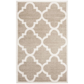 Rug Indoor/Outdoor 4' x 6' Wheat/Beige Rectangular Polypropylene/Fibrillated Polypropylene/Latex/Poly-Cotton AMT423S