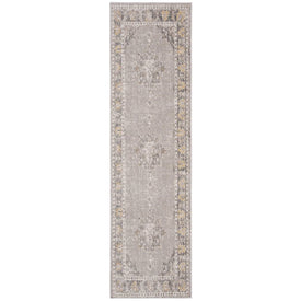 Rug Indoor/Outdoor 2'3" x 8' Gray/Gold Rectangular Polypropylene MTG308D