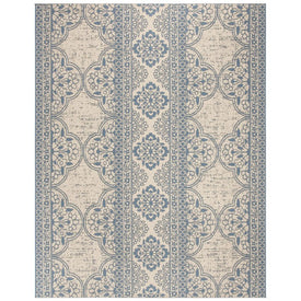 Rug Indoor/Outdoor 8' x 10' Blue/Cream Rectangular Polypropylene LND174M