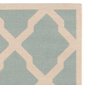 Rug Indoor/Outdoor 4' x 6' Aqua/Cream Rectangular Polypropylene LND122K