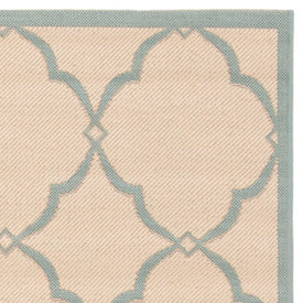 Linden 4' x 6' Indoor/Outdoor Woven Area Rug - Cream/Aqua