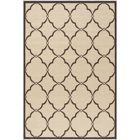 Rug Indoor/Outdoor 5'1" x 7'6" Cream/Brown Rectangular Polypropylene LND125U