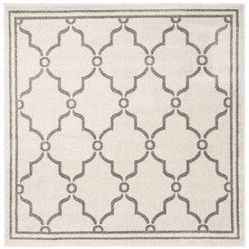 Amherst 5' x 5' Square Indoor/Outdoor Woven Area Rug - Ivory/Gray