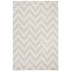 Rug Indoor/Outdoor 4' x 6' Light Gray/Beige Rectangular Polypropylene/Fibrillated Polypropylene/Latex/Poly-Cotton AMT419B