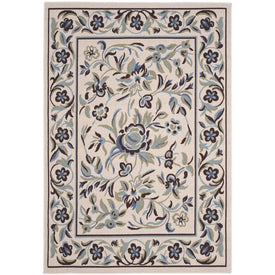 Rug Indoor/Outdoor 5' x 7' Cream/Green Rectangular Polypropylene VERB011-0614