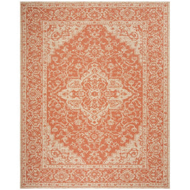 Rug Indoor/Outdoor 9' x 12' Rust/Cream Rectangular Polypropylene LND137P