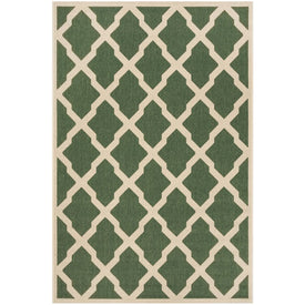 Rug Indoor/Outdoor 5'1" x 7'6" Green/Cream Rectangular Polypropylene LND122Y