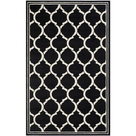 Amherst 4' x 6' Indoor/Outdoor Woven Area Rug - Anthracite/Ivory