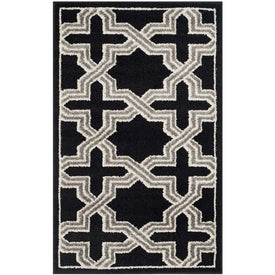 Amherst 2' 6" x 4' Indoor/Outdoor Woven Area Rug - Anthracite/Gray