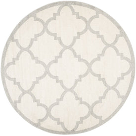 Amherst 5' x 5' Round Indoor/Outdoor Woven Area Rug - Beige/Light Gray