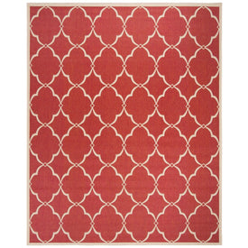 Rug Indoor/Outdoor 8' x 10' Red/Cream Rectangular Polypropylene LND125Q