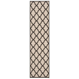 Rug Indoor/Outdoor 2' x 8' Cream/Brown Rectangular Polypropylene LND122U