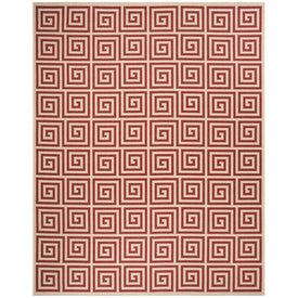 Rug Indoor/Outdoor 8' x 10' Red/Cream Rectangular Polypropylene LND129Q