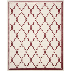 Amherst 8' x 10' Indoor/Outdoor Woven Area Rug - Ivory/Red
