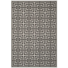 Linden 5' 1" x 7' 6" Indoor/Outdoor Woven Area Rug - Light Gray/Charcoal