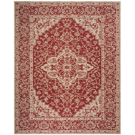 Rug Indoor/Outdoor 9' x 12' Red/Cream Rectangular Polypropylene LND137Q