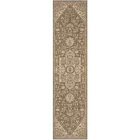 Rug Indoor/Outdoor 2' x 8' Cream/Beige Rectangular Polypropylene LND138A