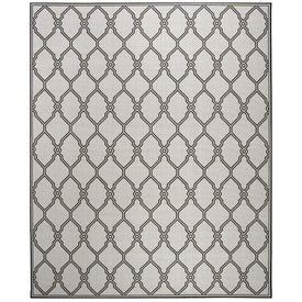 Linden 8' x 10' Indoor/Outdoor Woven Area Rug - Light Gray/Charcoal