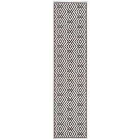 Linden 2' x 8' Indoor/Outdoor Woven Area Rug - Light Gray/Charcoal