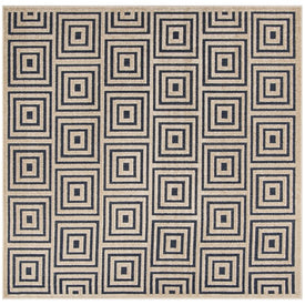 Rug Indoor/Outdoor 6'7" x 6'7" Navy/Cream Square Polypropylene/Polyester COT941A