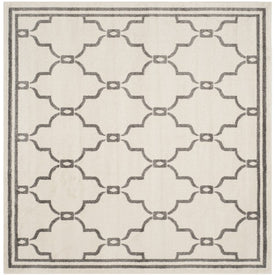 Amherst 7' x 7' Square Indoor/Outdoor Woven Area Rug - Ivory/Gray