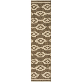 Rug Indoor/Outdoor 2' x 8' Cream/Beige Rectangular Polypropylene LND171A