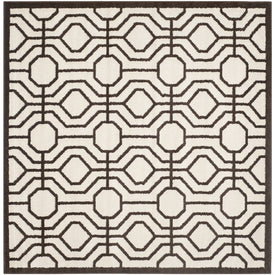 Amherst 7' x 7' Square Indoor/Outdoor Woven Area Rug - Ivory/Brown