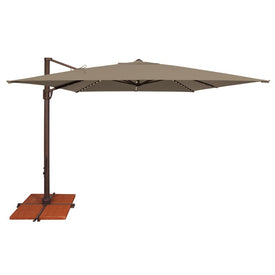 Bali Pro 10' Square Cantilever Umbrella with Cross Bar Stand and Starlights