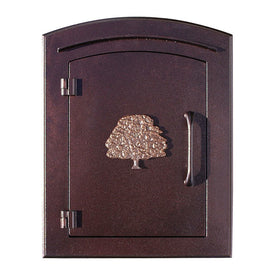 Manchester Non-Locking Column Mount Mailbox with Oak Tree Logo - Antique Copper