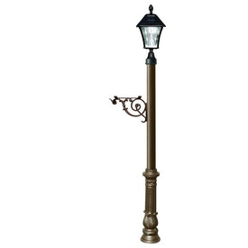 Lewiston Post System Only with Bayview Solar Lamp, Support Bracket and Ornate Base