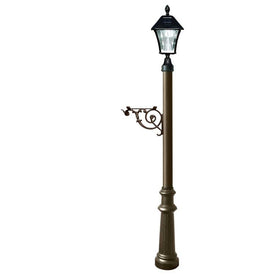 Lewiston Post System Only with Bayview Solar Lamp, Support Bracket and Fluted Base