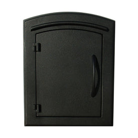 Manchester Non-Locking Column Mount Mailbox with Plain Door - Black