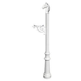Lewiston Equine Post Only with Support Bracket, Decorative Fluted Base and Horsehead Finial