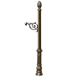 Lewiston Post Only with Support Bracket, Decorative Ornate Base and Pineapple Finial